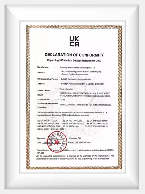 DECLARATION OF CONFORMITY Regarding UK Medical Devices Regulations 2002
